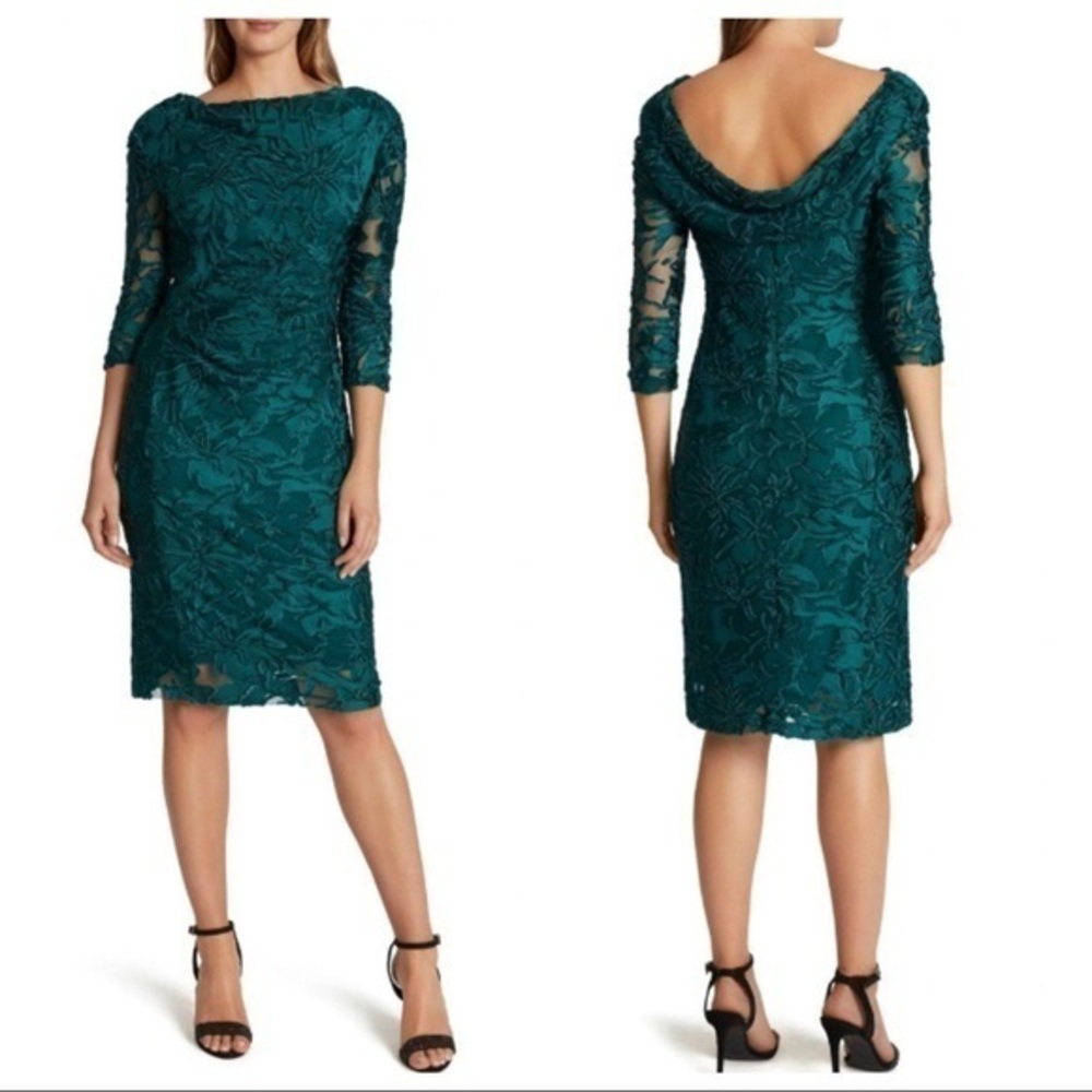 NWT Tahari Arthur S. Levine Jacquard Lace Velvet Dress